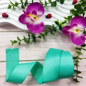 روبان گروگرن ساده 4 سانتی سبز آبی