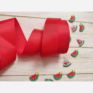 روبان گروگرن ساده 2.5 سانتی قرمز