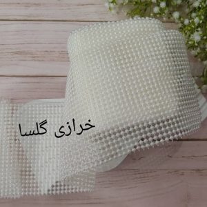 ریسه مروارید لپه ای 24 رج رنگ سفید
