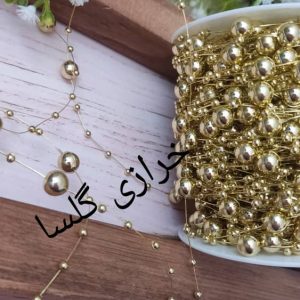 ریسه مرواریددار رنگ طلایی