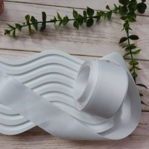 روبان گروگرن ساده 4 سانتی رنگ سفید
