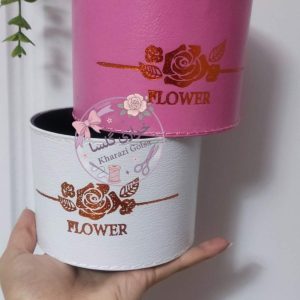باکس گل روکش چرمی گرد