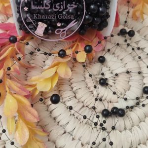 ریسه مرواریددار رنگ مشکی مات