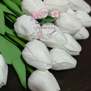 گل لاله فومی برگدار طرحدار درجه یک
