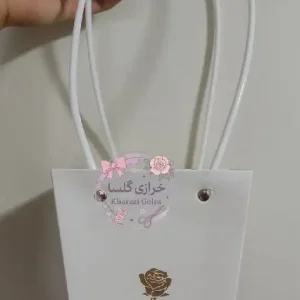 فلاور بگ دسته دار گلدانی طرح رز طلاکوب